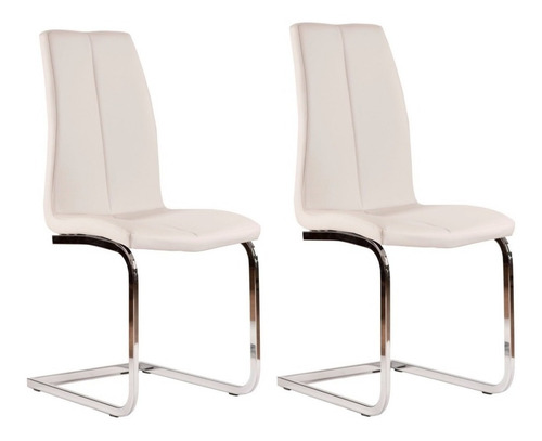 Imagen 1 de 10 de Silla Savona Cuero Sintetico Base Cromo Pack 2 Unid