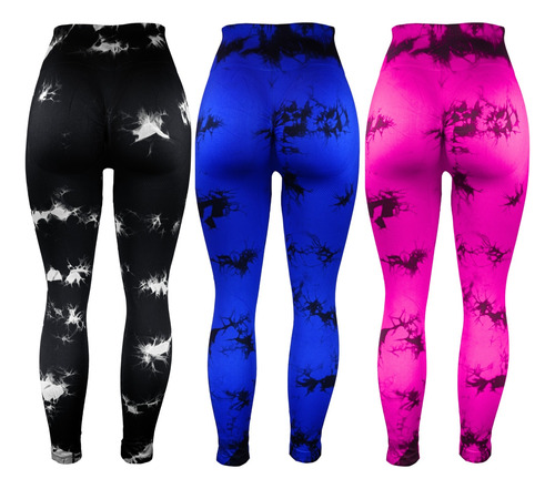 Conjunto Deportivo Dama Leggins + Top Ultra Confort Unitalla Negro Tie Dye Unitalla