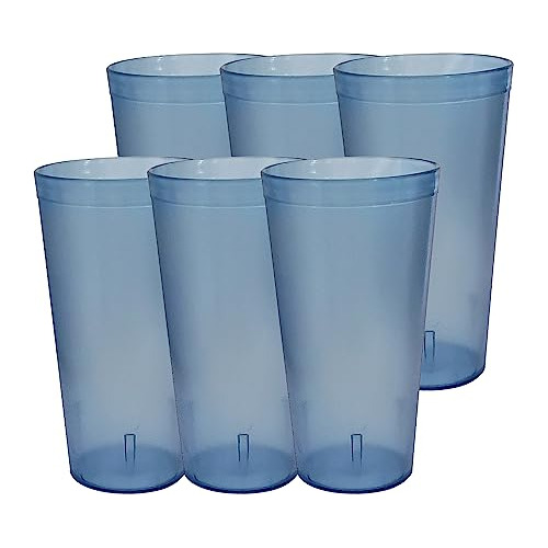 Vasos De Plástico Azul Claro 6 Piezas, 24 Oz Ligeros, ...