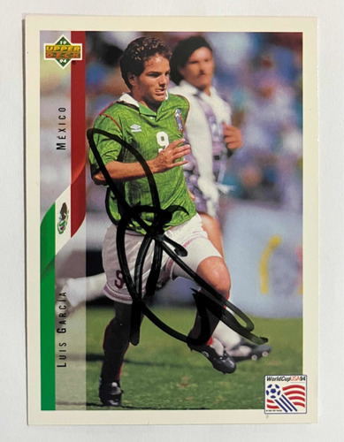 Tarjeta Upper Deck Luis García 1994 Autografiada