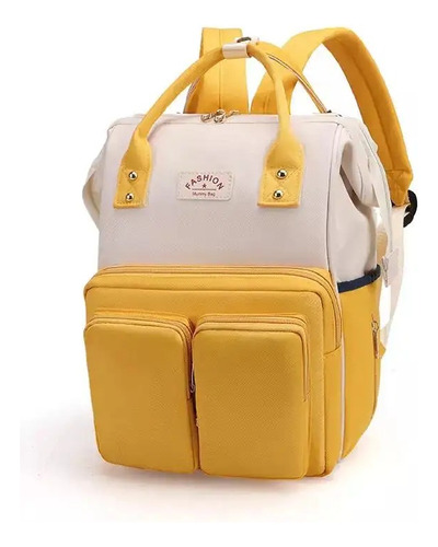 Mochila Maternal - Blanco Amarillo - 2025