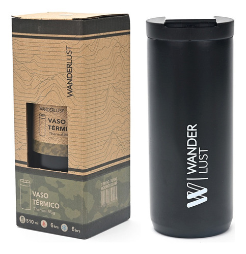 Vaso Térmico Acero Inoxidable 510 Ml Wanderlust Antiderrame