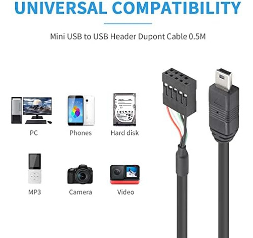 Cable Duttek Mini Usb A Placa Base, Cabezal Usb A Mini Usb,