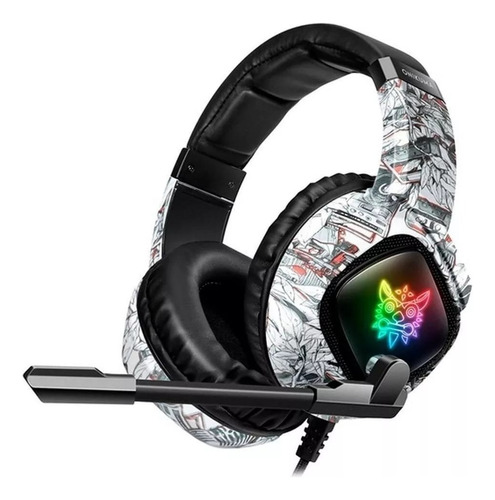 Audífonos Gamer Onikuma K19 Camuflaje Blanco Con Rgb