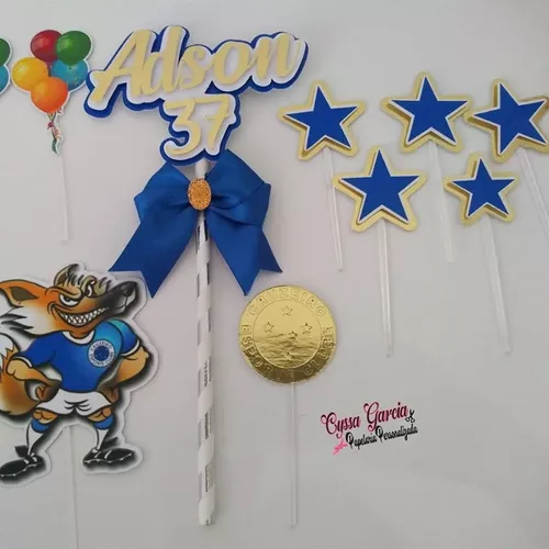 Topo Topper De Bolo Personalizado Futebol Cruzeiro