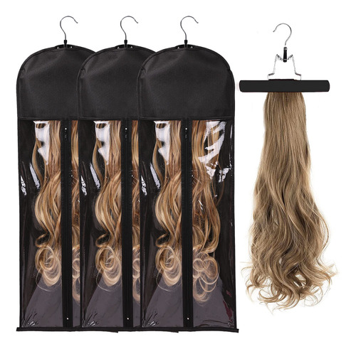 3 Bolsas De Almacenamiento De Extensiones De Cabello Extrala