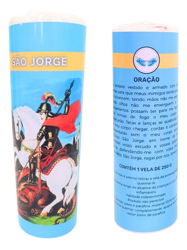 Vela 7 Dias Votiva São Jorge Azul 1 Unidade