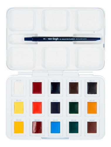 Imagen 1 de 2 de Acuarela En Pastillas Van Gogh Set 12+3 Colores Extra Color Multicolor