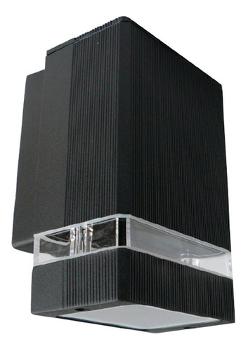 Aplique Unidireccional Exterior  Aluminio Led Tech 1 7w Color Negro/Frío