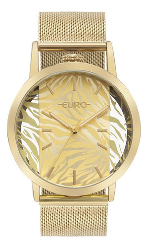Relógio Euro Feminino Dourado Eu2036yue/4d Mesh 43mm