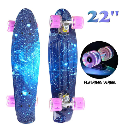 22 Cruiser Skateboard Penny Style Board Graphic Galaxy Flashing Free Shipping 