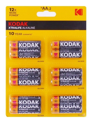 Pack 12 Pilas Kodak Aa Xtralife Alcalina / Tecnocenter