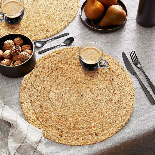 4pzs manteles redondos individuales para mesa elegantes mantel de mesa para comedor Tejido A Mano 35*35 cm