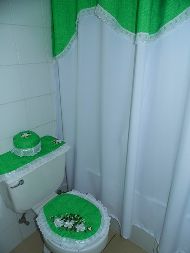 Juegos De Baño Exclusivos, Bordados Con Cinta. (verde Joven)