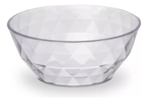 Bowl Facetado Cristal Acrílico Transparente Mediano 450cc