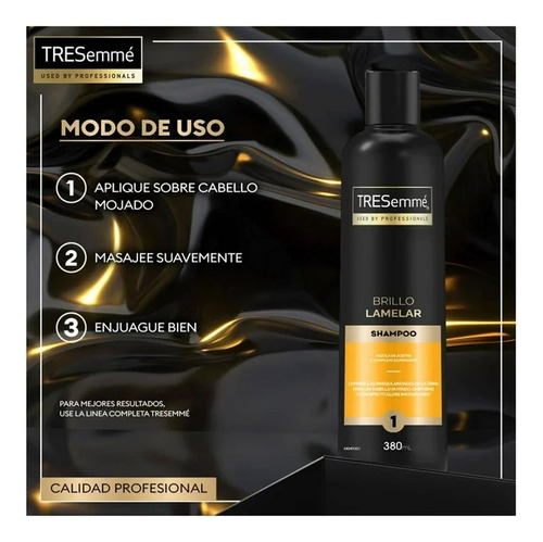 Kit Tresemmé Brillo Lamelar Con Shampoo/acondicionador/sérum
