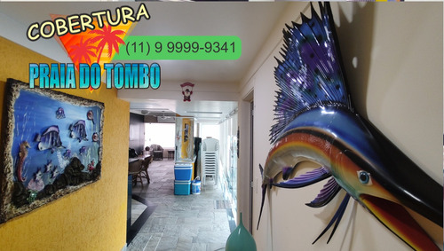Cobertura Luxuosa, Pé Na Areia - Exclusividade Na Praia Do Tombo, Guarujá, A Mais Premiada Com Bandeira Azul No Brasil