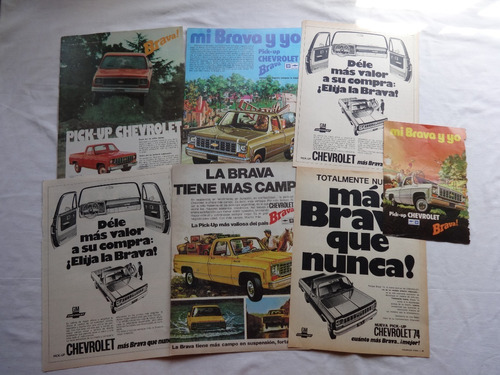 Lote Publicidades Chevrolet Brava 1976 74 Pick Up Catalogo