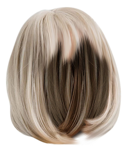 Peruca De Cabelo Curto E Liso Com Franja Reta