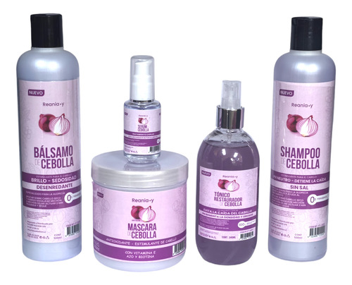 Kit Shampoo+acondicionador+crema+serum+tonico De Cebolla