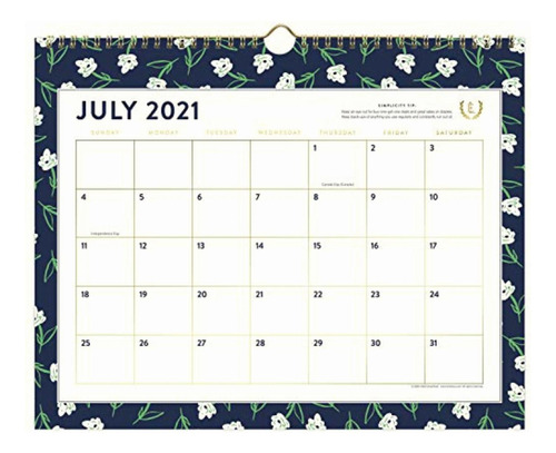 Calendario Académico De Pared 2021-2022, Simplificado Por