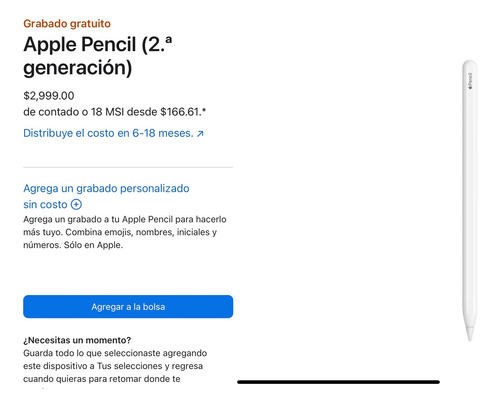 Apple Pencil 2da Generación - Mu8f2am/a - Color Blanco (Usado)