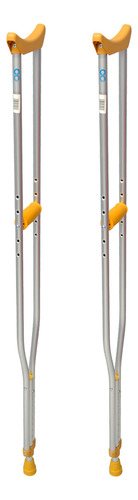 Muletas auxilares ortopédicas Infinity ajustables de aluminio color Gris/Naranja