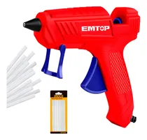 Comprar Pistolas Silicona 20w + 6 Barras Silicona Pegamento Emtop Color Rojo