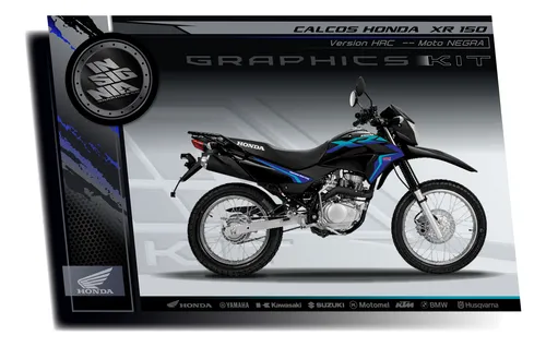 Calcos Honda Xr 150 Negra - Hrc Versión - Insignia Calcos