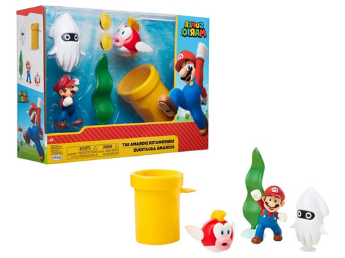 Boneco Com Playset Super Mario World Mundo Submarino Candide