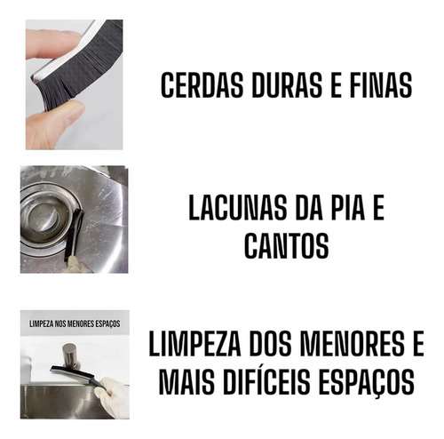 Escovas Para Limpeza De Cantos De Banheiro E Cozinha - 2 Uni