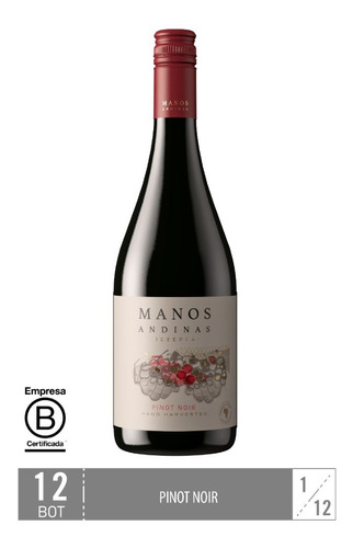 Vinos Manos Andinas X 12 Bot. Casablanca Pinot Noir