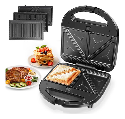 Aigostar Sandwich Maker 3 En 1 Grill Panini Waffle 750w