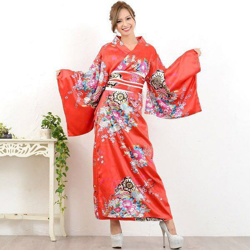 Vestido Tradicional Japonés, Bata Tipo Kimono Para Mujer