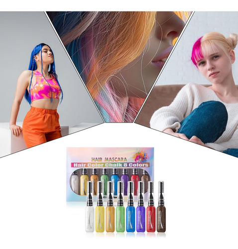 Juego De Peine Temporal Para Color De Tiza Para El Cabello P