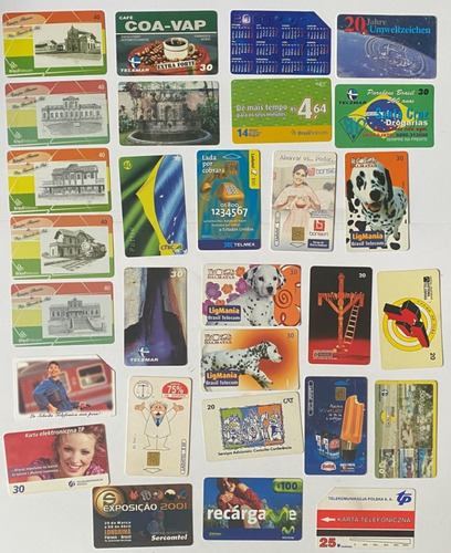 Lote 29 Tarjetas Telefónicas México Brasil Etc Usadas Tt008