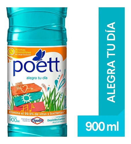 Limpiador Poett Liquido Multi Espacios Alegra Tu Dia 900 Ml