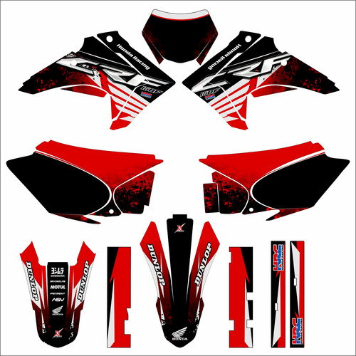 Kit Adesivo Honda Crf Original 230 E 250 0,20 Vermelho