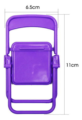 10 Pzas Soporte Porta Celular Forma Silla Plegable Colores Morado