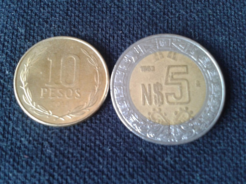Moneda Mexico 5 Nuevos Pesos 1993 Bimetalica (a04)