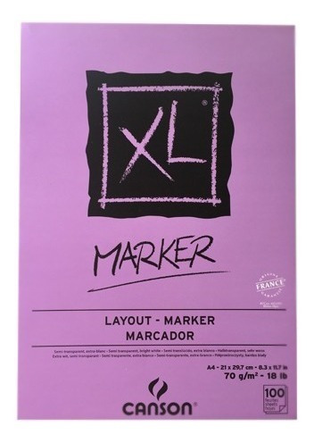 Block Xl Marker Canson 21 X 29.7 Cm 70 G/m2 C/envío Gratis
