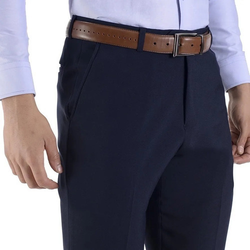 Imagen 3 de 5 de Pantalón Yale Hombre Vestir Liso Sin Pinzas Recto Marquiz