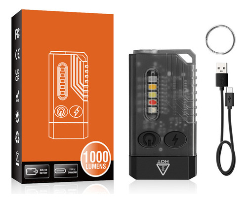 Linterna Edc, 5 Brillos, 1000 Lm, Ipx4, Led A Prueba De Agua