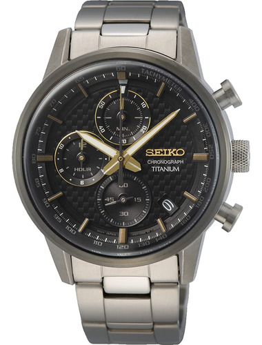 Reloj Hombre Seiko Cronógrafo Cuarzo Esfera Negra