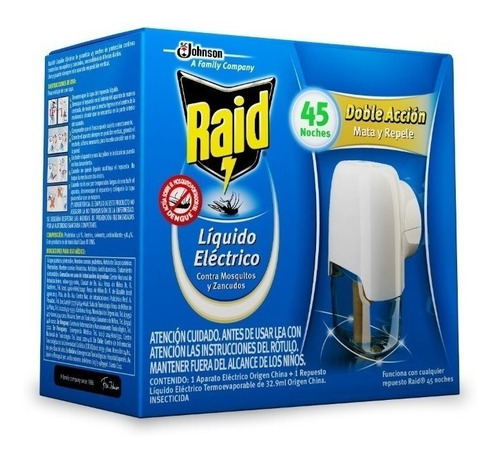 Raid Líquido Eléctrico Mata Y Repele Mosquitos X 45 Noches