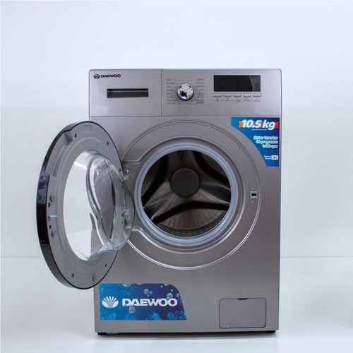 Lavarropas Carga Frontal Inverter 10,5kg Silver Daewoo Color Gris