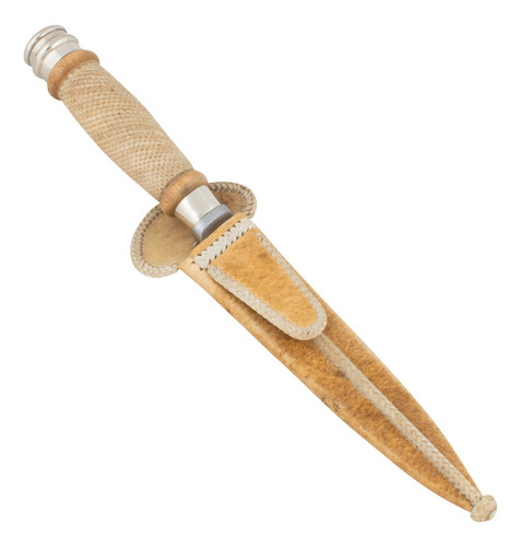 Cuchillo Trenzado Madera Pulido Alpaca 14cm Acero Inox 