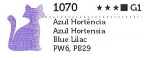 Tinta Óleo Premium G1 Opaco 20ml Gato Preto Cor Azul Hortênsia