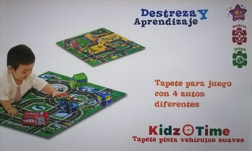 Pista Tipo Tapete Con 4 Vehículos Suaves Para Niños