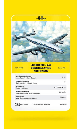 L-749 Constellation - 1/72 - Heller 80310